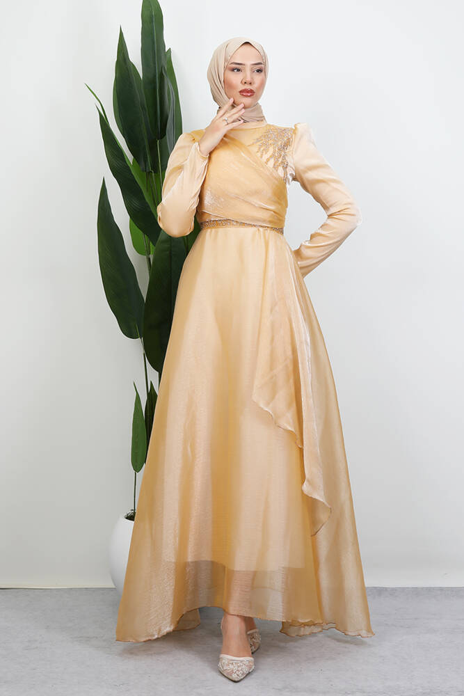 Eliza Tesettür Abiye Gold 