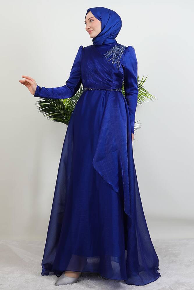 Eliza Tesettür Abiye Saks - LAMİAGİYİM