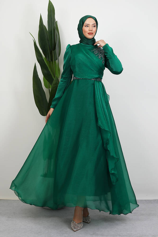 Eliza Tesettür Abiye Zümrüt 