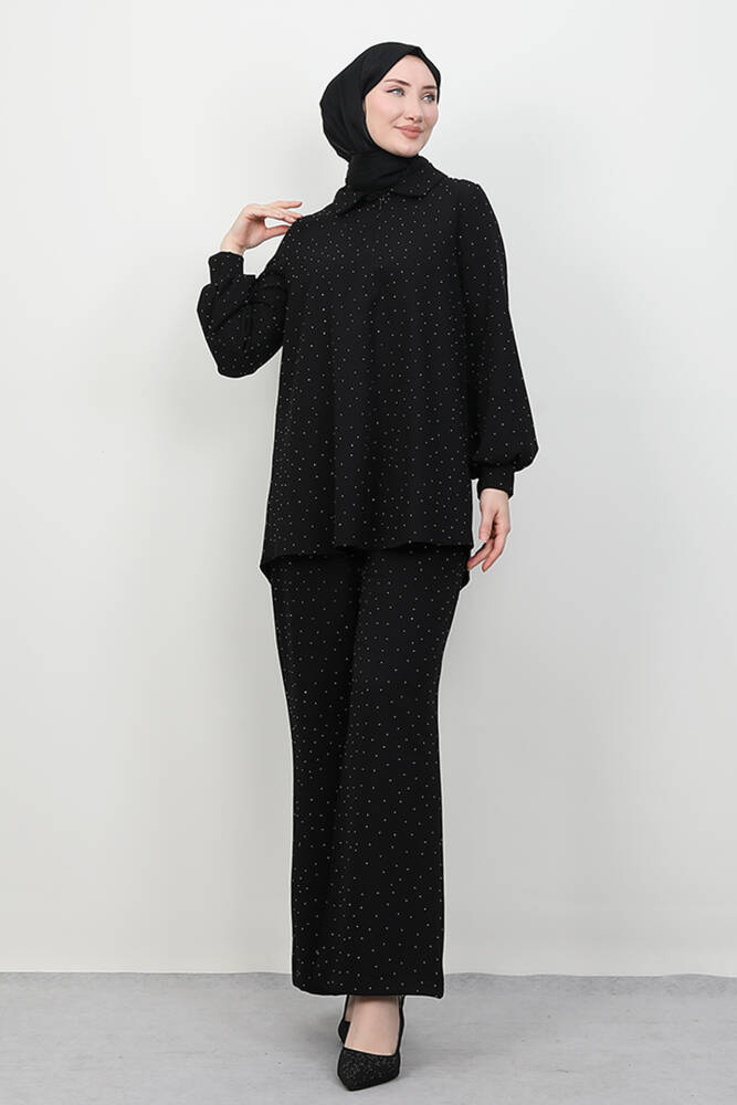 Fermuar Detay Takım Siyah - LAMİAGİYİM