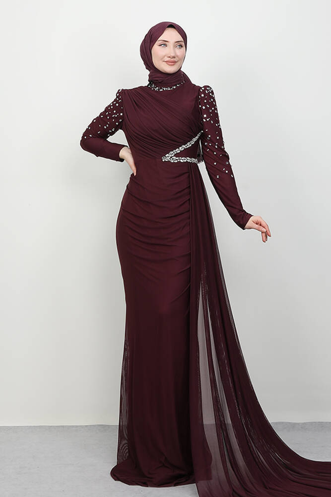 Gülşen Tesettür Abiye Mürdüm 