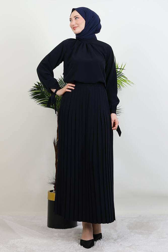 Sare Tesettür Takım Koyu Lacivert - LAMİAGİYİM